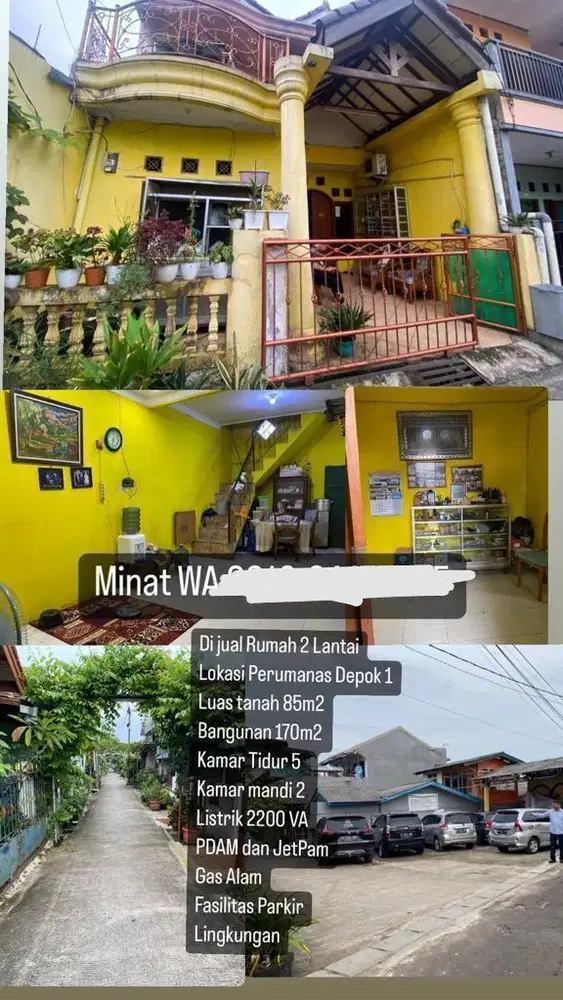 Dijual Rumah 2 Lantai di Perumnas Depok 1