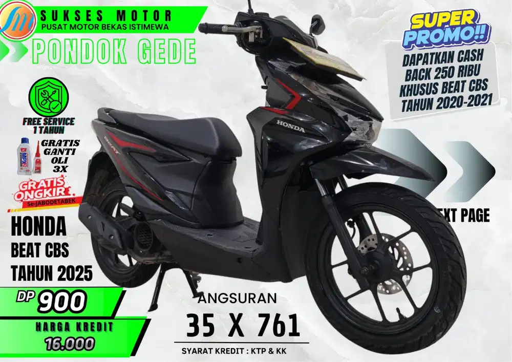 DP MURAH BEAT CBS TH 2025 BEKAS RASA BARU PROSES KREDIT MUDAH