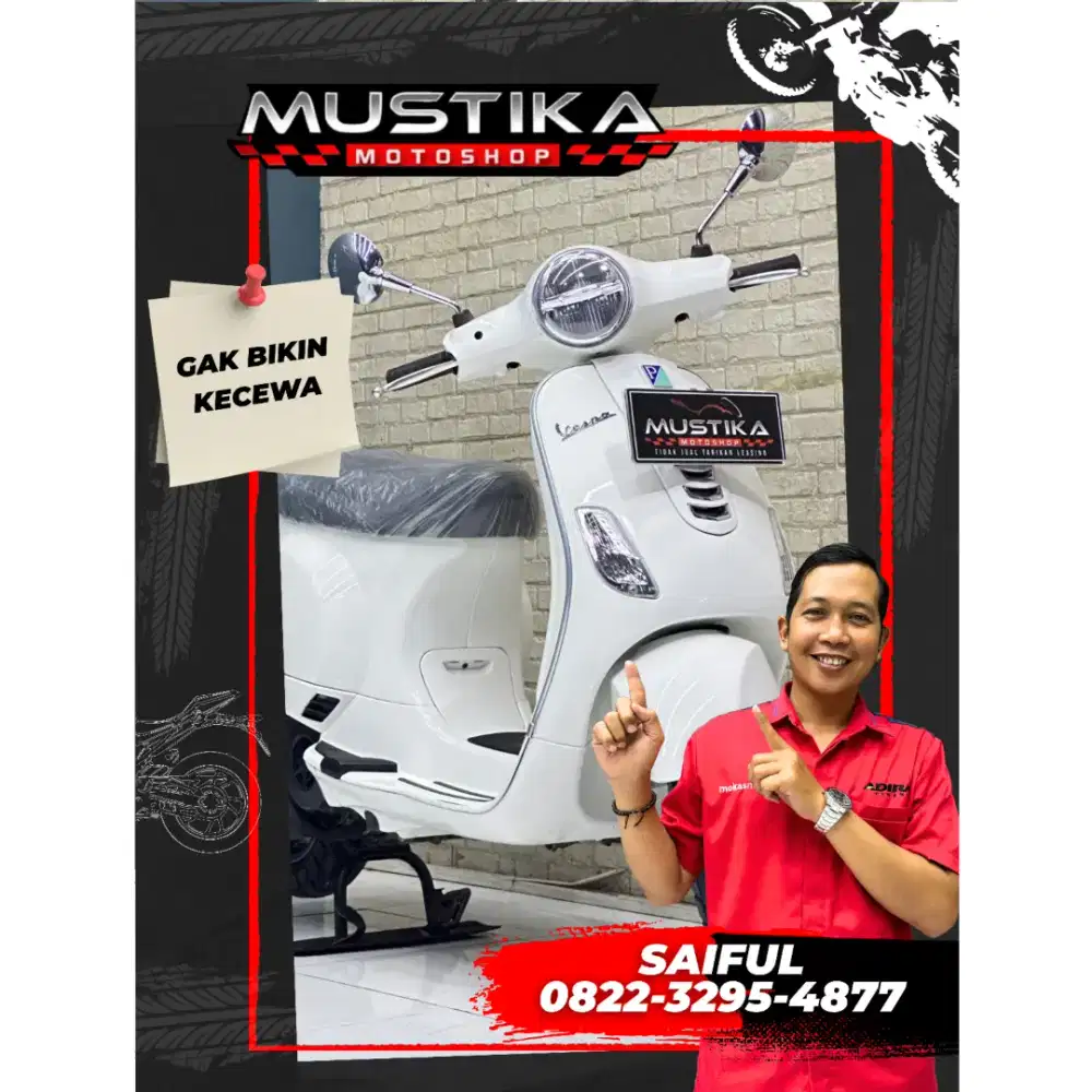 Odo 10rb Istimewa!!Vespa LX 125 Led 2024 White Plat Jatim Muls-Mustika