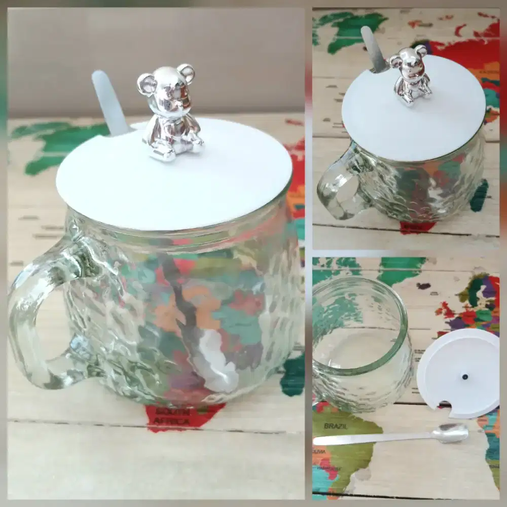 Gelas cangkir set sendok, baru