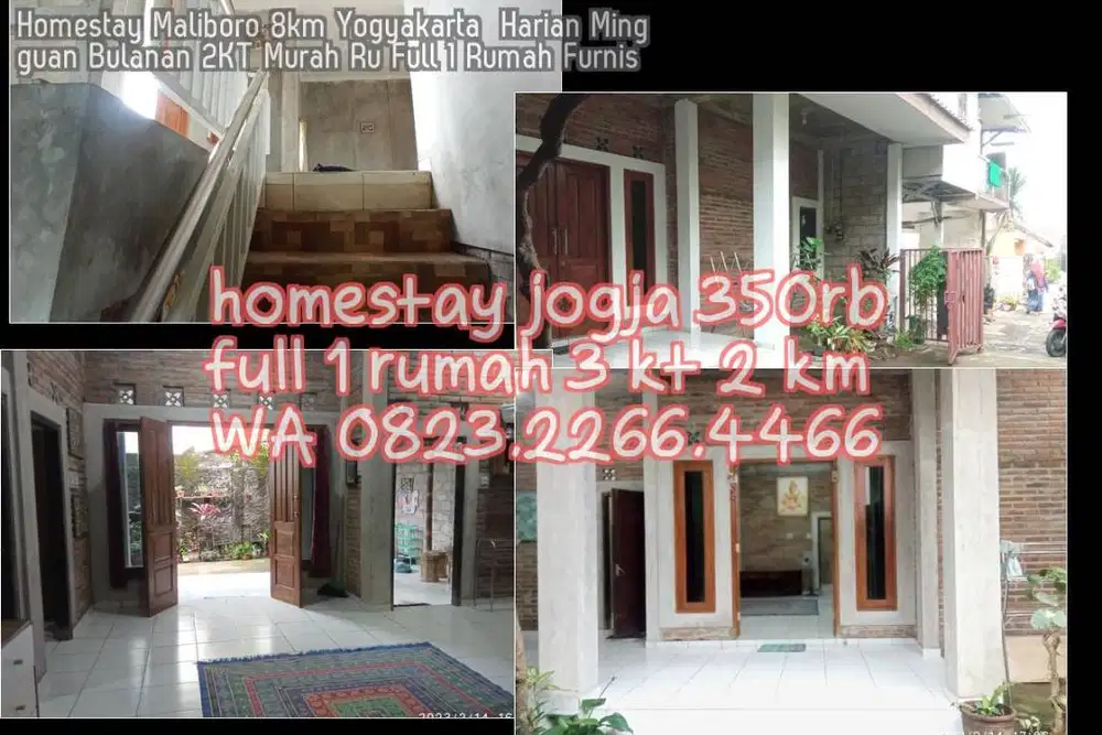 Homestay Maliboro 8km Yogyakarta  Harian Mingguan Bulanan 2KT Murah Ru