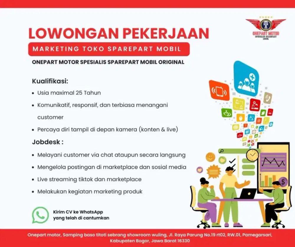 Lowongan admin marketing