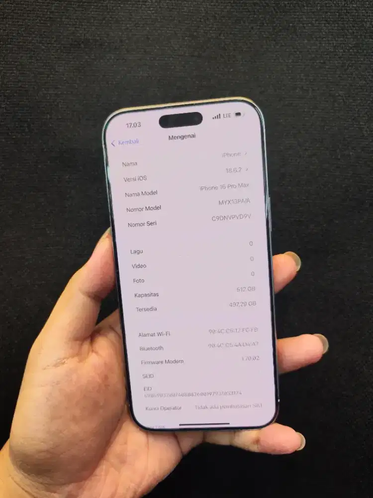 iPhone 16 pro max 512gb Garansi Resmi sampai April