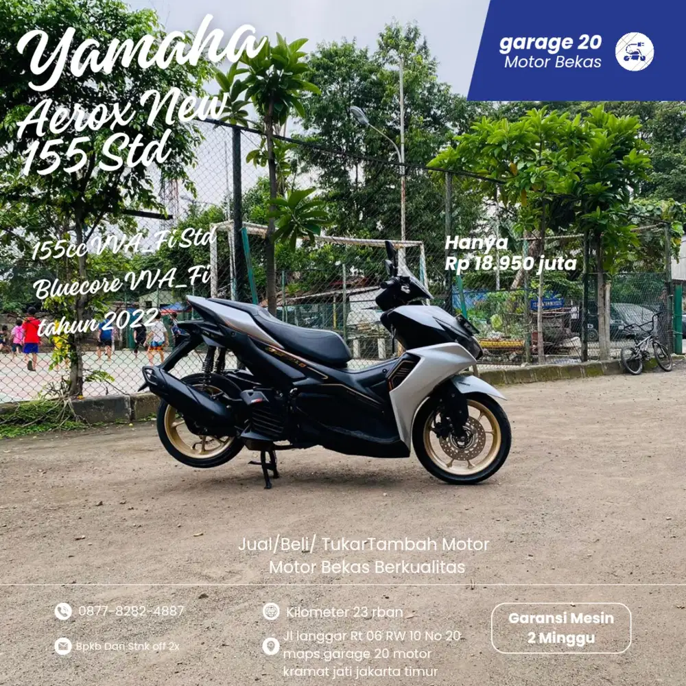 Yamaha Aerox New 155cc  VVA_Fi Bluecore Tahun 2022 Pajak Off