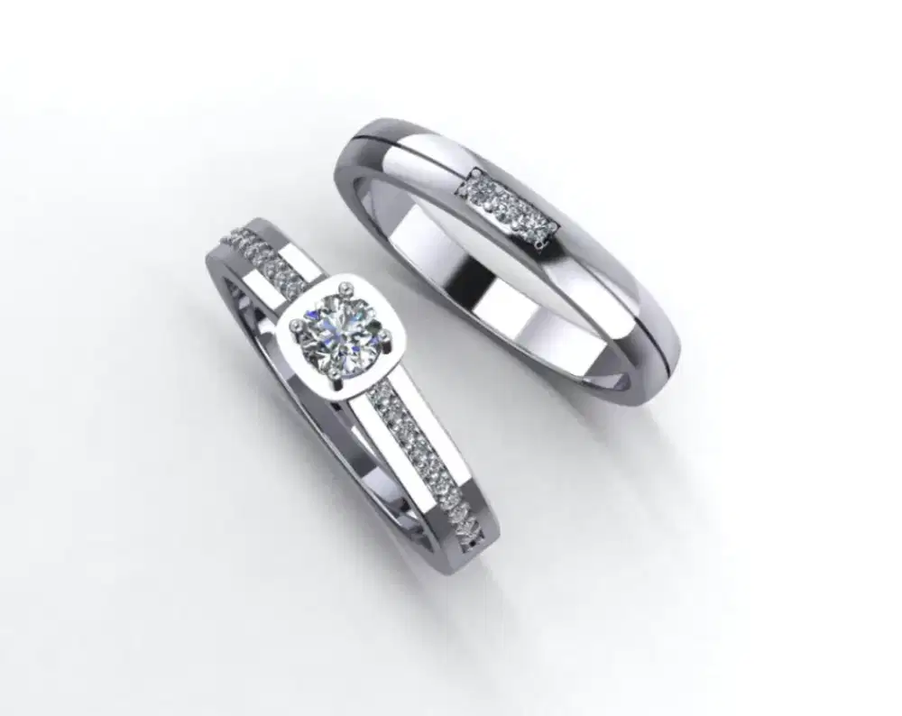 Cincin Nikah Custom Wedding Ring Jasa Design 3D Perhiasan