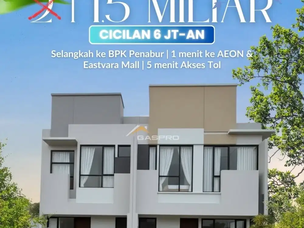 Rumah 2 lantai di tengah kota BsD Cluster IZZI BSD