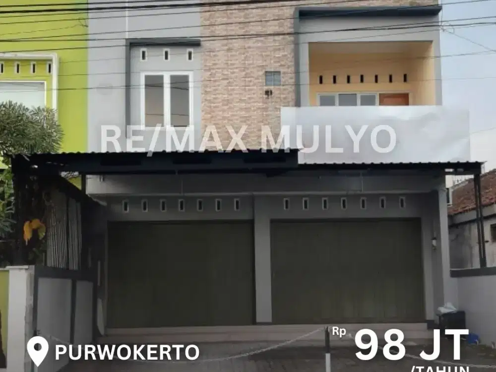 Disewakan Ruko 2 Lantai dengan Balkon dan Kanopi, Area Strategis Purwokerto