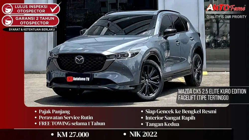 New Mazda CX5 2.5 Elite KURO EDITION Facelift (TIPE TERTINGGI) NIK 202