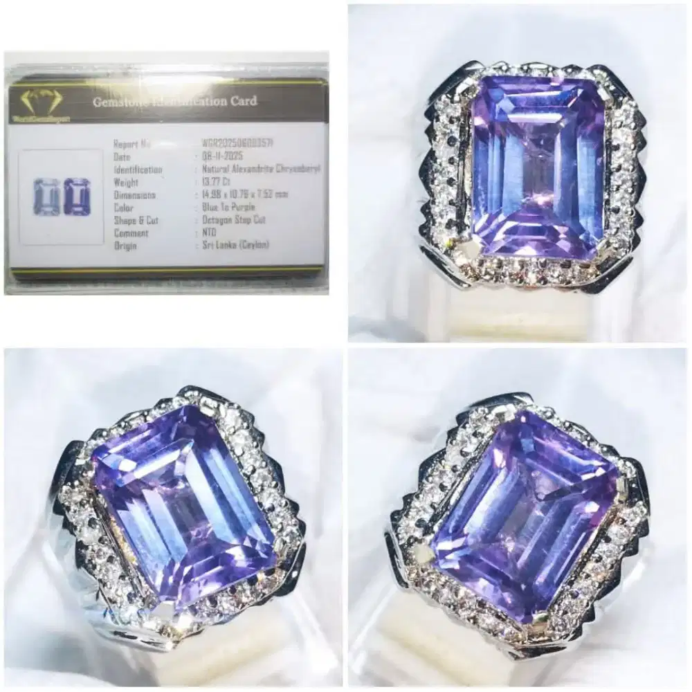 NATURAL ALEXANDRITE CRYSHOBERYL CHANGE COLOR OCTAGON