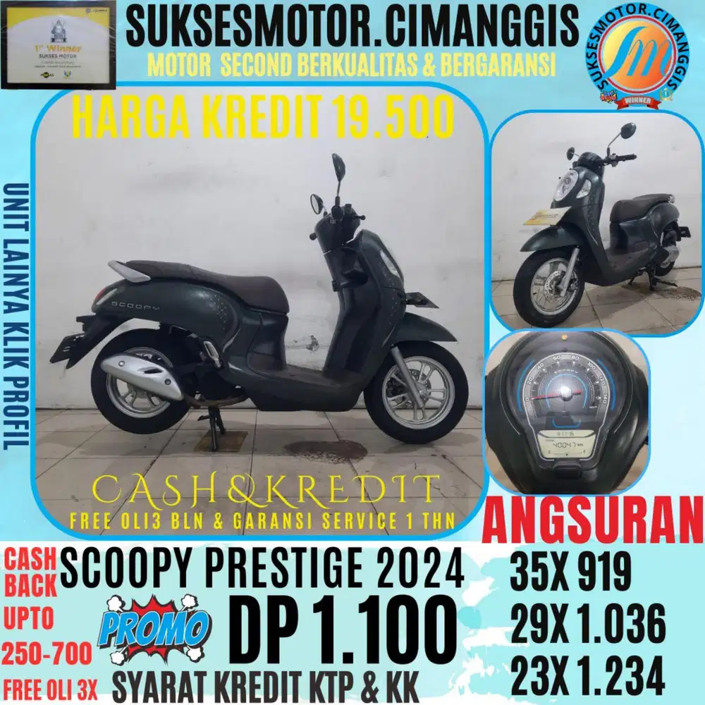 SCOOPY PRESTIGE CASHBACK UPTO 700 RIBU FREE OLI3X BERGARANSI