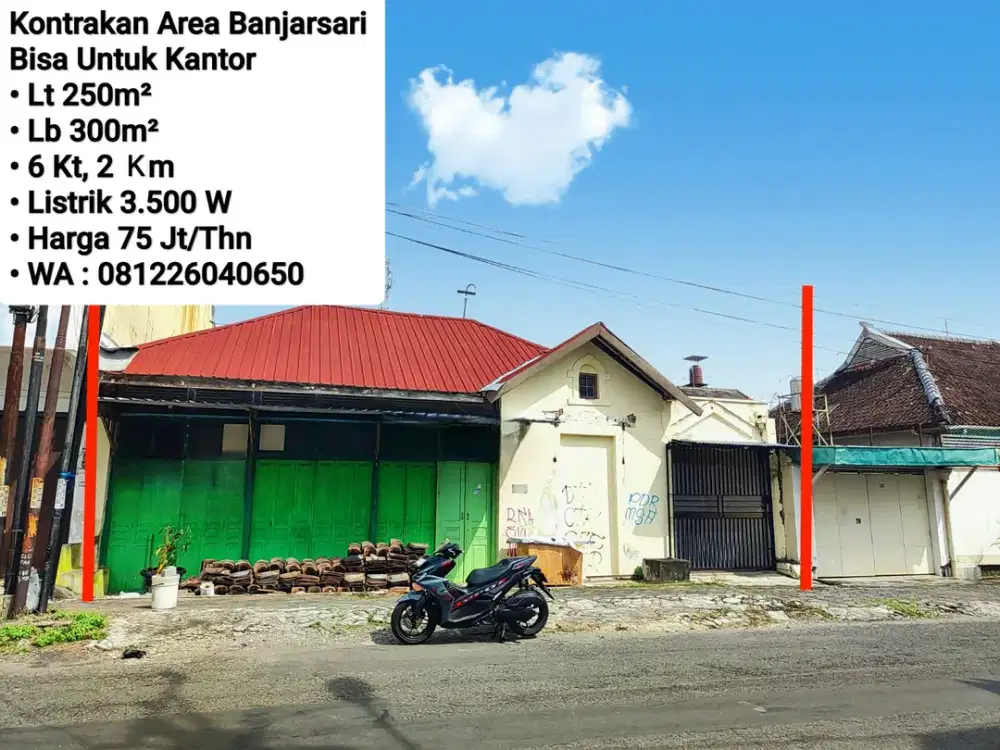 Sewa Cocok Untuk Kantor Atau Usaha Area Banjarsari Solo, Dekat Pasar Gede, Pasar Legi