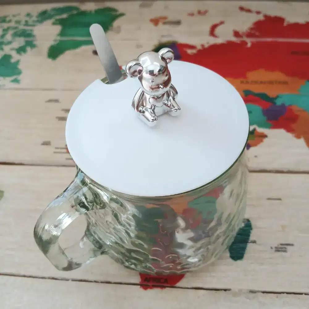 Gelas cangkir set sendok, baru