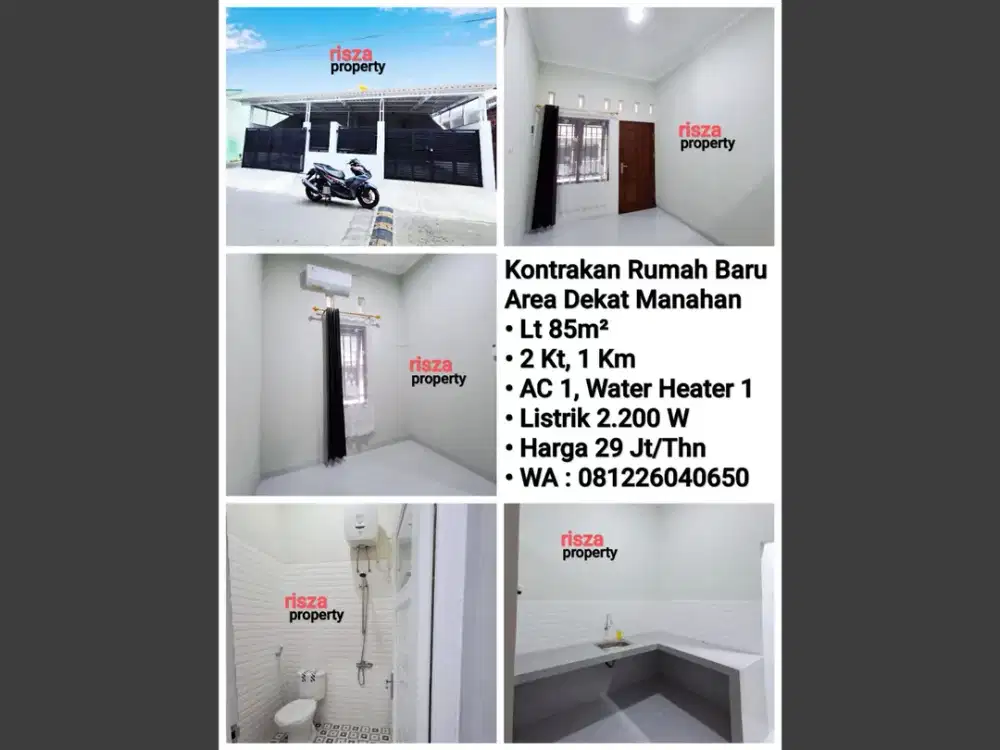 Sewa Rumah Bangunan Baru Area Dekat Manahan