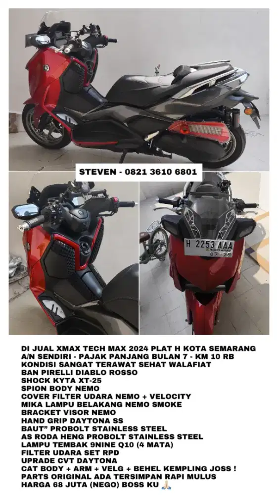 Yamaha XMAX Techmax 2024 Modif Tipis