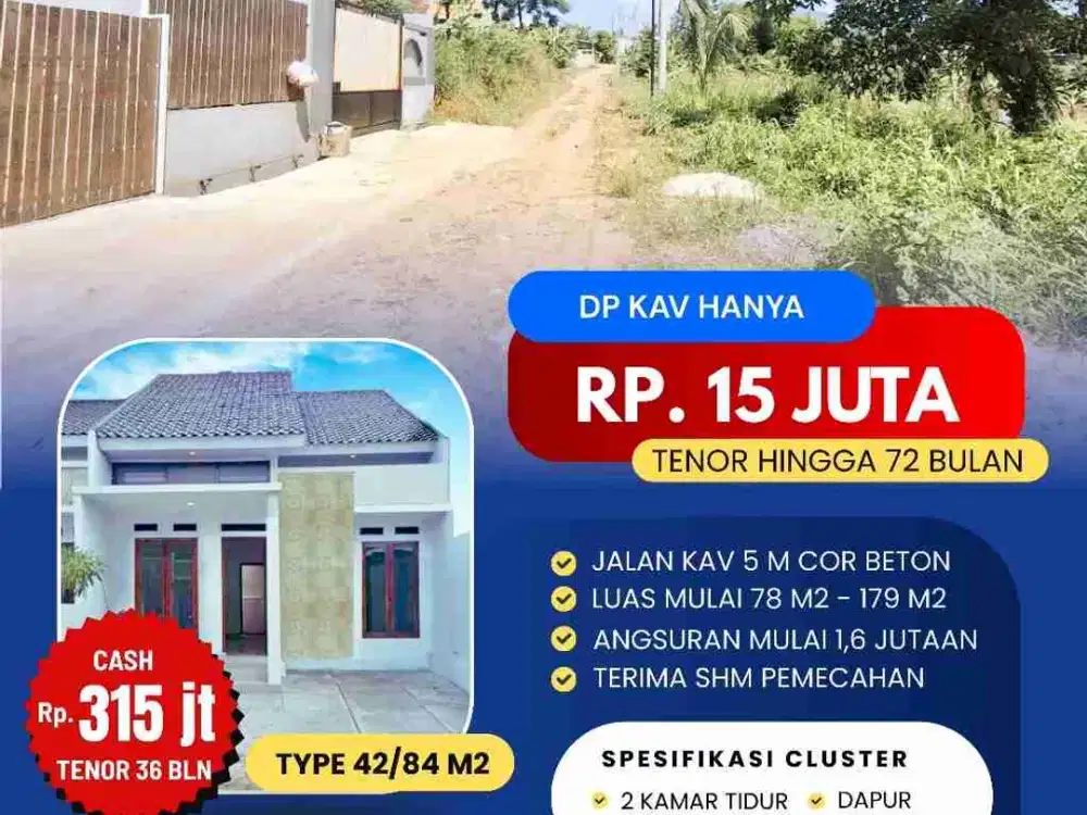 RUMAH MURAH GUNTER ASRI CLUSTER PRAMUKA  DEKAT KE KAMPUS MALAHAYATI