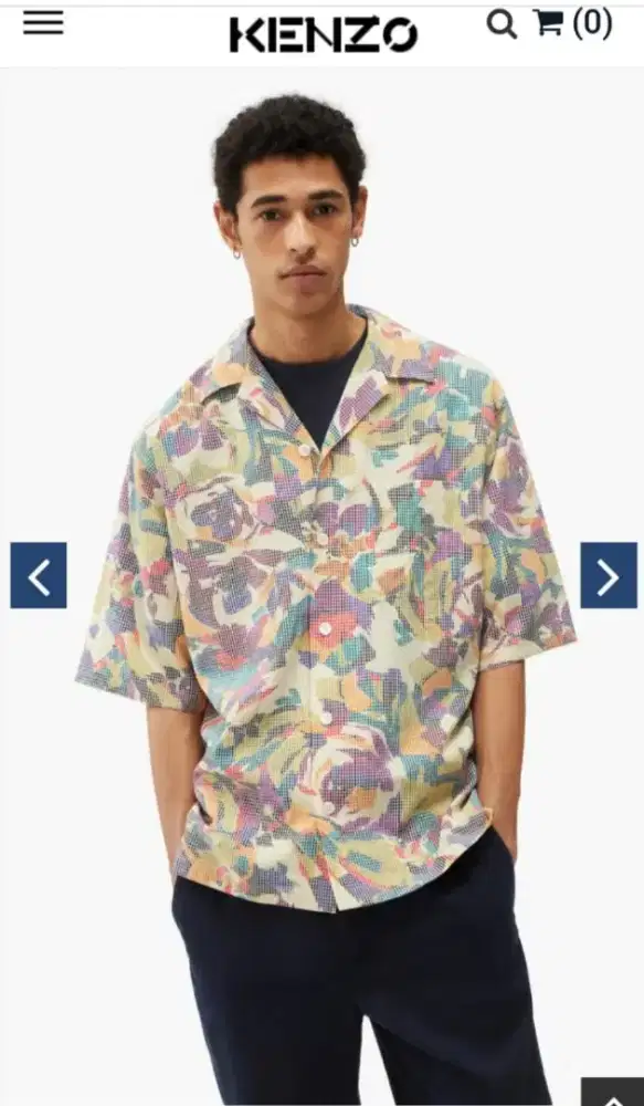 Kemeja Oversized Kenzo digital print