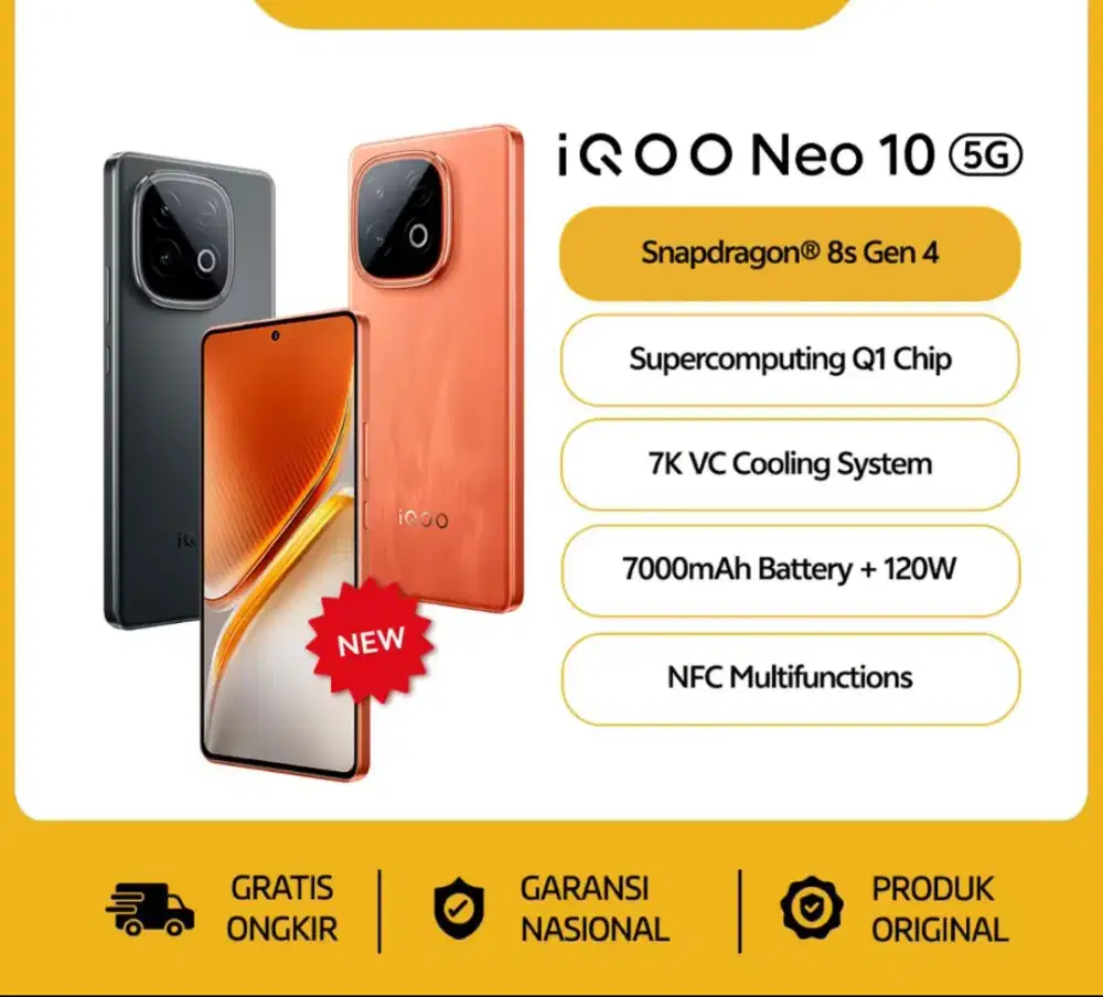 Vivo Iqoo Neo 10 8+8/256GB Orange and Black NEW BNIB Garansi Resmi