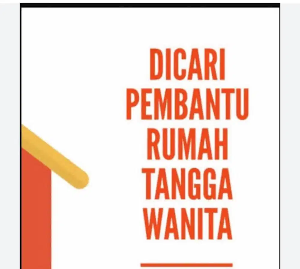 Dicari segera ART pulang pergi parung panjang