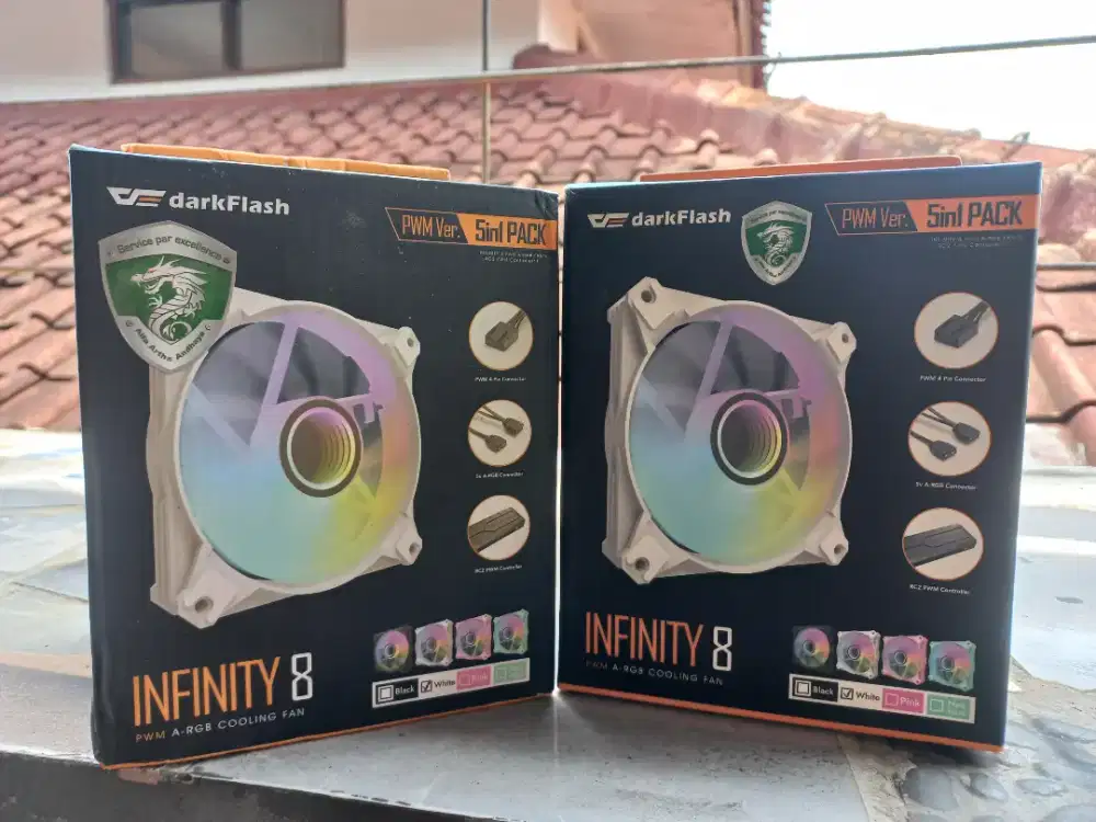 Darkflash Infinity 8 A-RGB Fan (5 fan) SET - PUTIH