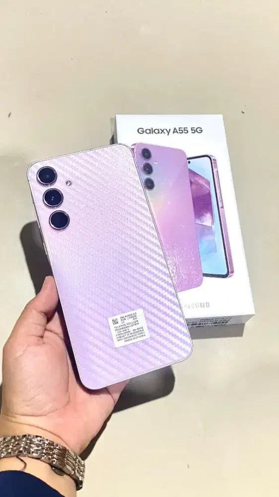 Dijual cepat hp 2nd merk samsung A55 warna lilac