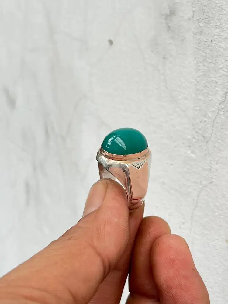 Natural cincin batu bacan ring perak swasa