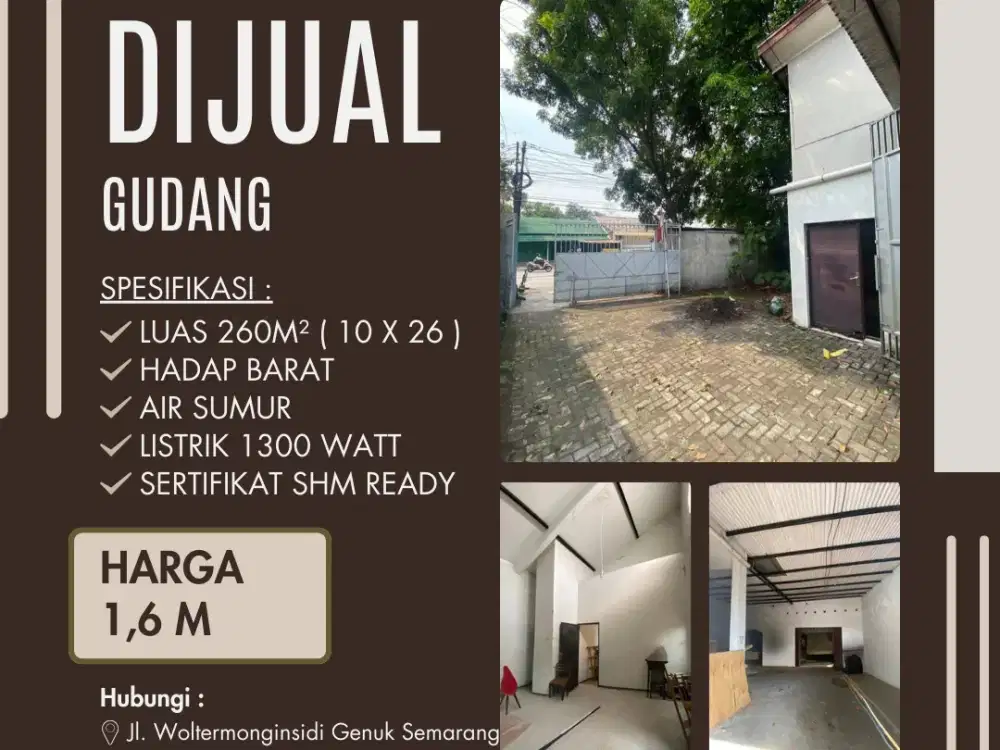Jual Gudang di Woltermonginsidi Semaramg