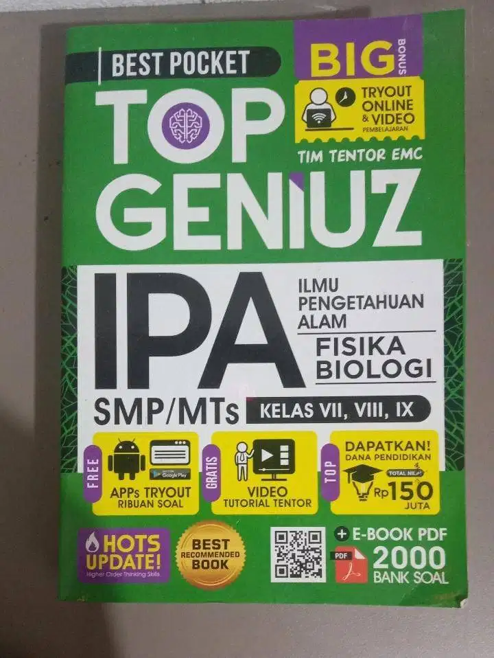 Buku “Best Pocket Top Genius IPA SMP/MTs” – Bekas, Seperti Baru!
