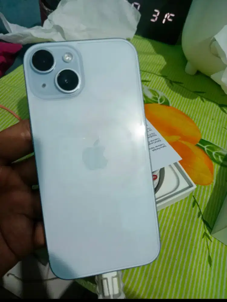 DIJUAL I PHONE 15 BLUE 128GB MULUS