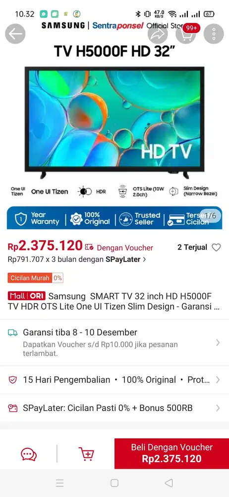 smart tv samsung 32 h5000f