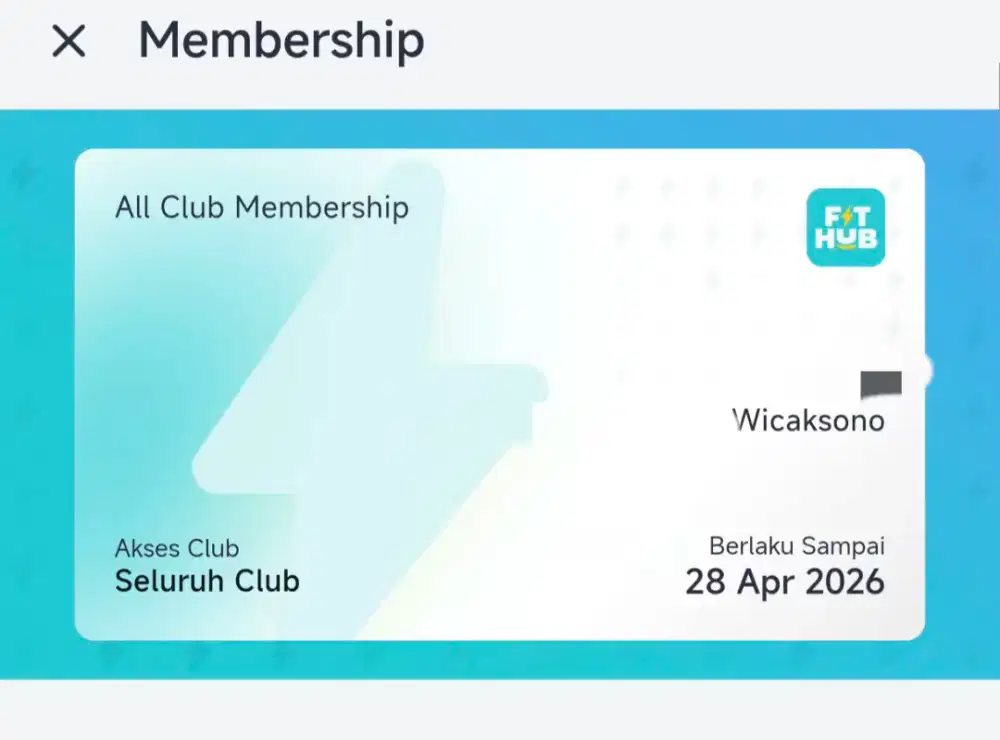 Membership Fithub 4 bulan setengah