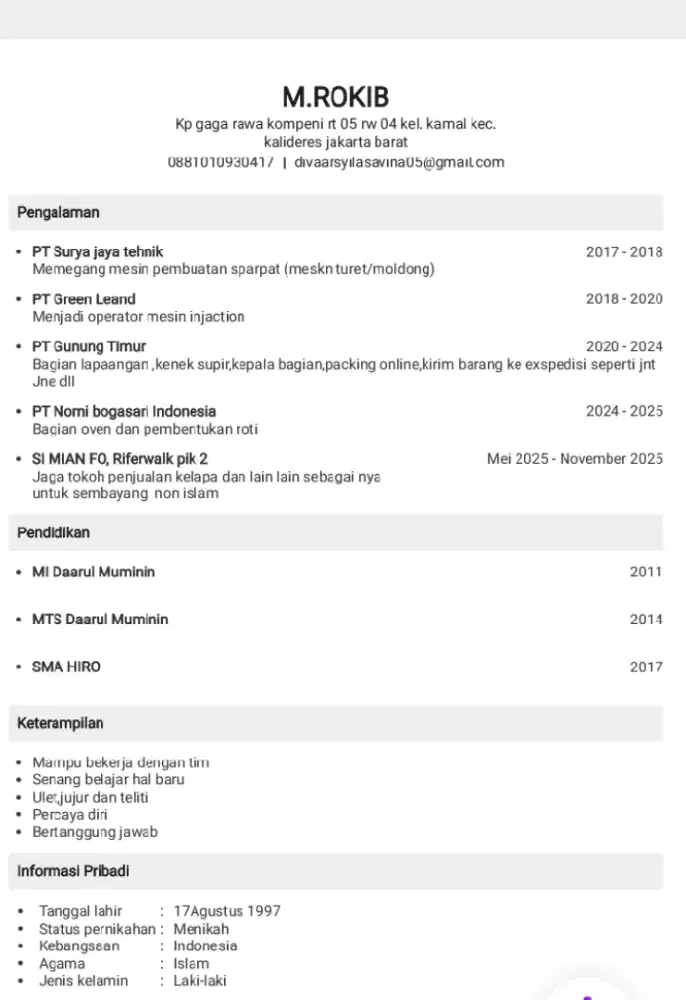 Ingin mencari pekerjaan, kerja apa saja ,yg penting sesuai kemampuan..