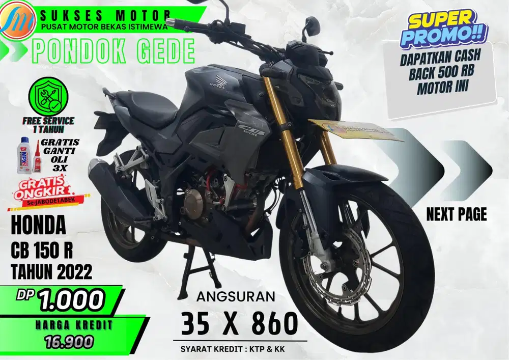 PROMO CASHBACK GOPE CB150R TH 2022 ANGS MURAH PROSES KREDIT MUDAH CEPT