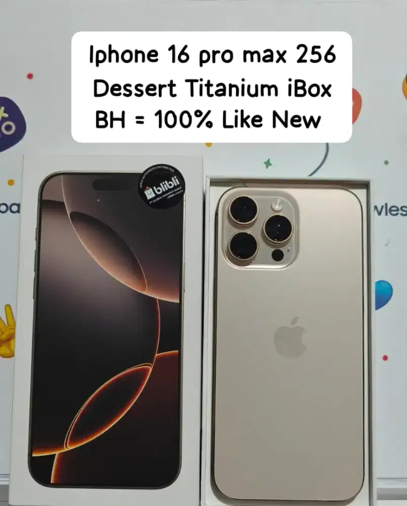 Iphone 16 pro max 256 Dessert Titanium iBox BH = 100% Like New
