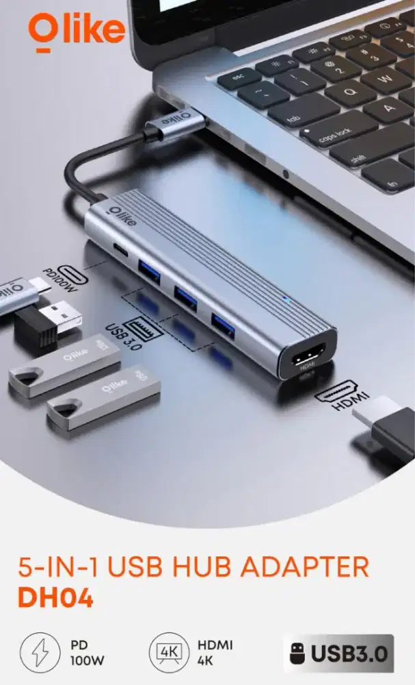 USB Hub merk OLIKE DH04 5in1