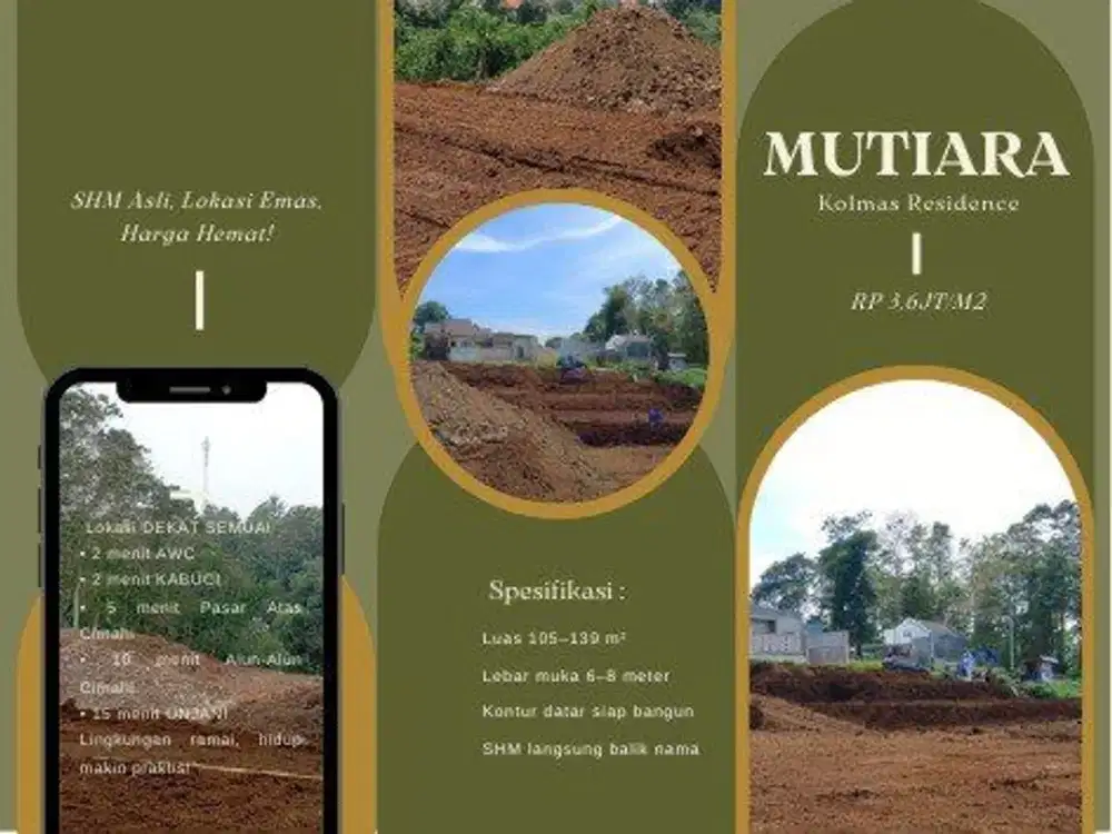Jual Cepat! Kavling Mutiara Kolmas SHM. Investasi Awal Desember, Keuntungan Terbesar Sebelum 2026