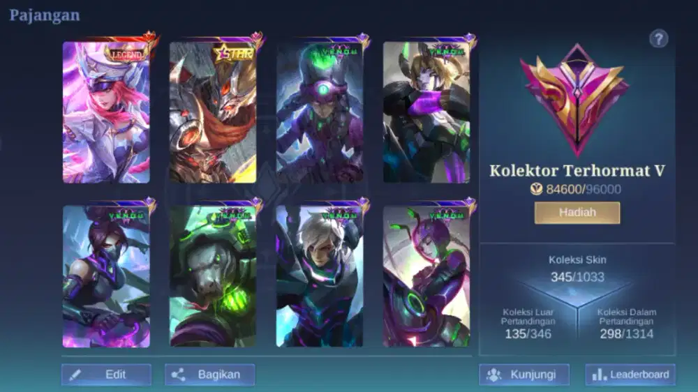 Akun Mobile legend pribadi