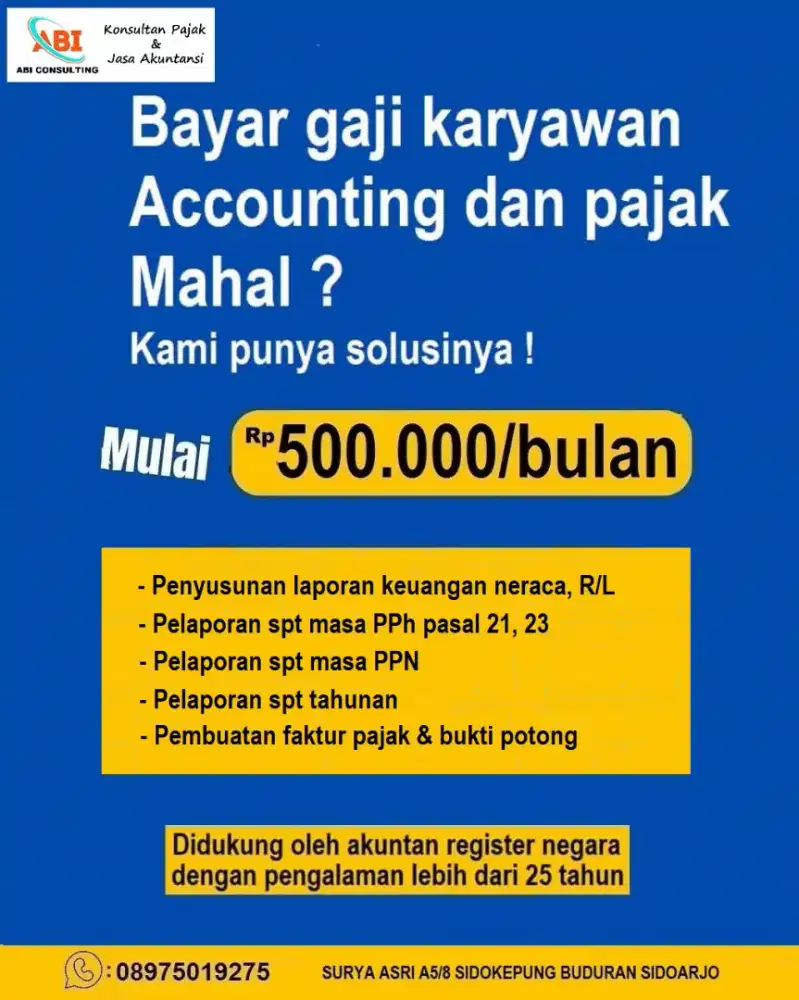 JASA KONSULTAN PAJAK TERMURAH DAN BERPENGALAMAN DI SIDOARJO