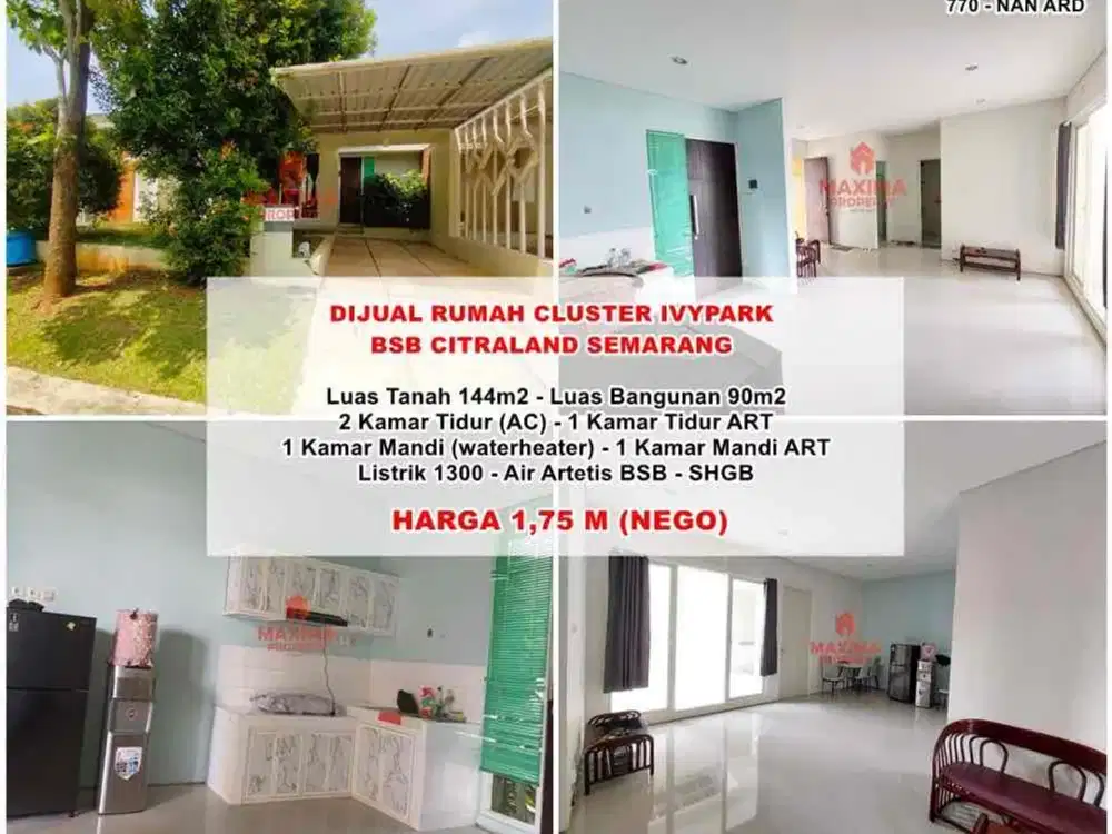 jual rumah bsb city di ivy park semarang