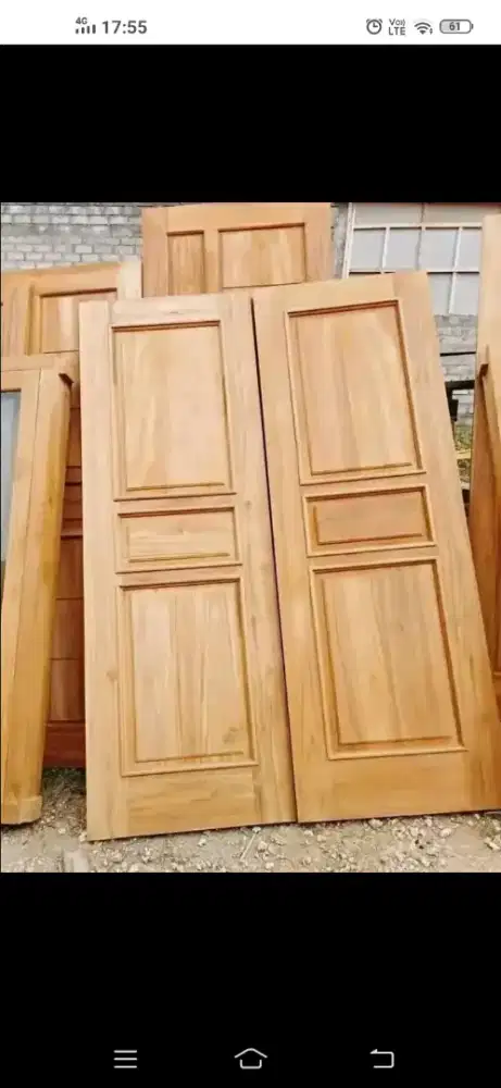 Pintu minimalis Nya ready dari kayu bekas Meranti oven berkualitas