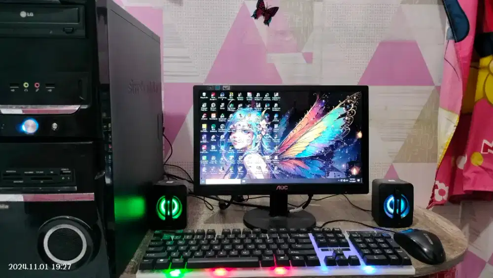 PC GAMING DESIGN + LCD 16 + RAM 8 GB + HD 500 GB + GAMES FILM APP