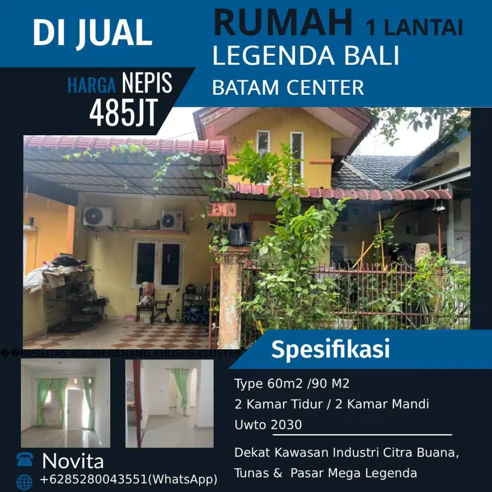 Rumah 1 Lantai Legenda Bali Batam Center