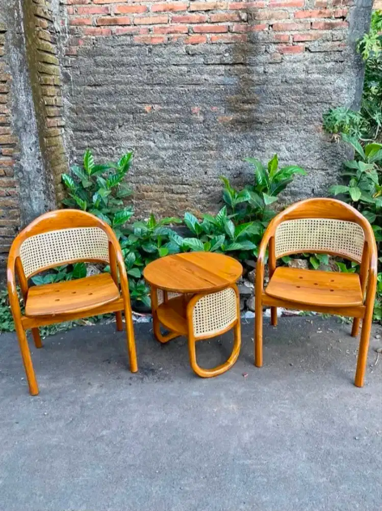 Kursi teras jati rotan free ongkir