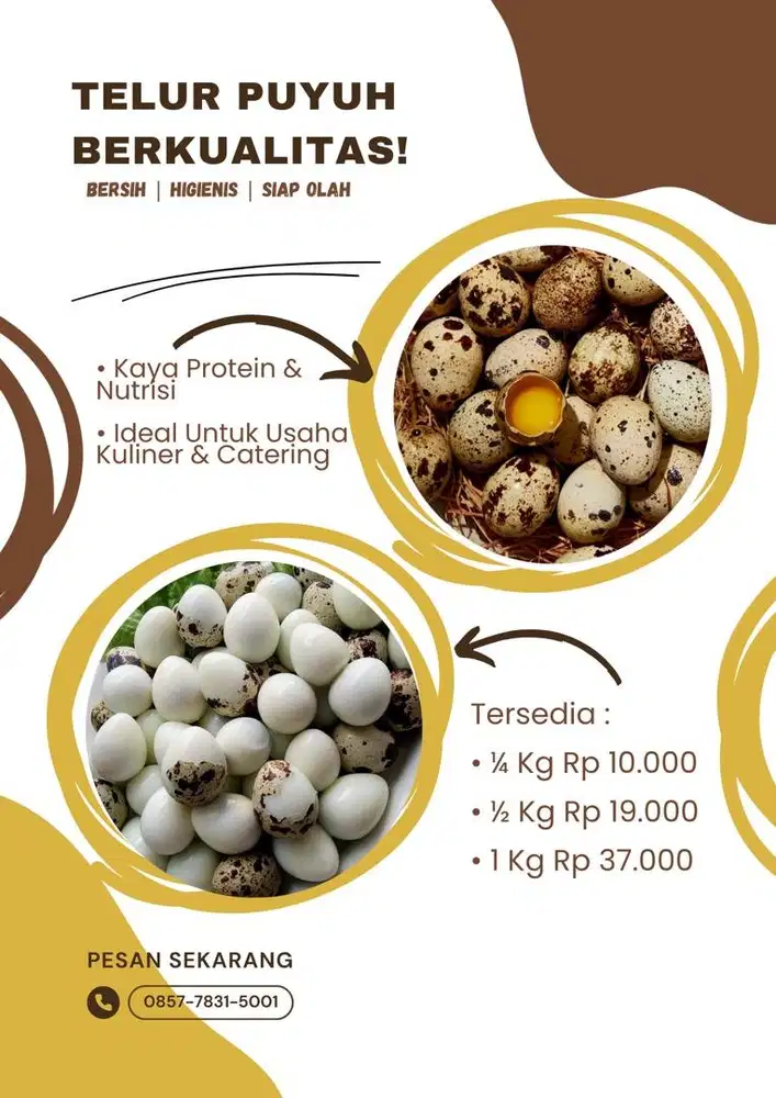 Telur Puyuh Segar Area Bogor - Siap Antar