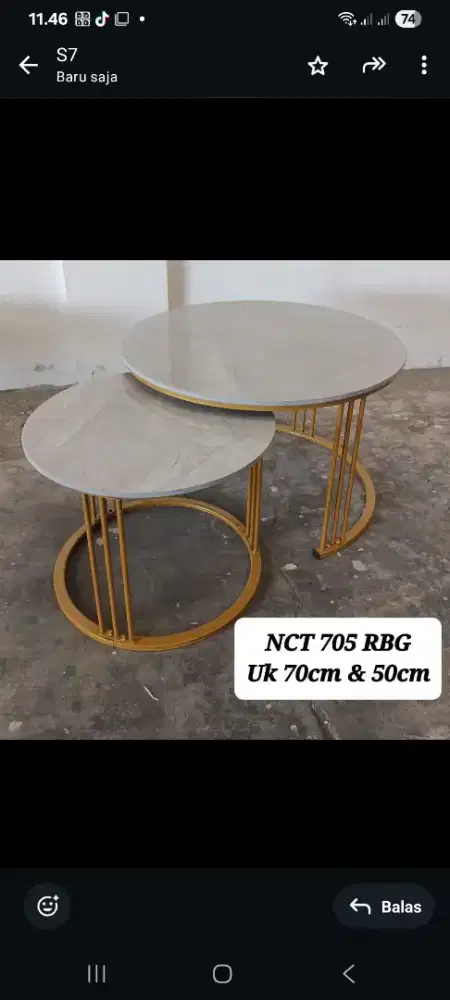 Meja tamu bulet sofa