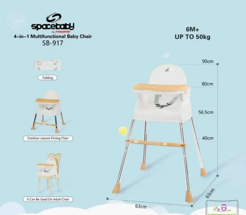 High chair babyspace pink preloved like new