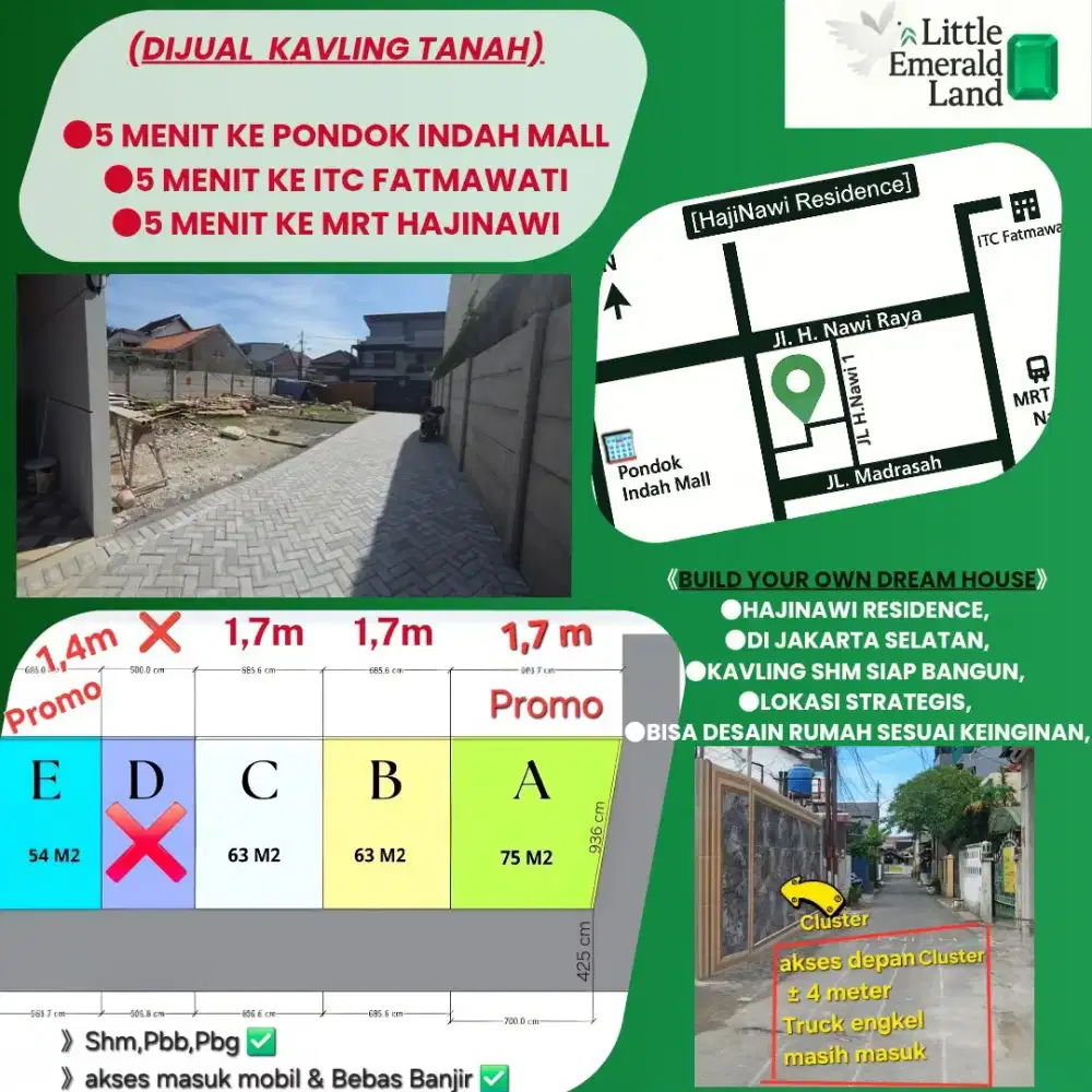 KAVLING TANAH (5 MENIT KE PONDOK INDAH MALL)