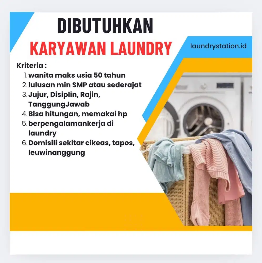 Di cari karyawan laundry