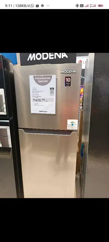 Bunga Cicilan 0% KULKAS 2 PINTU MODENA