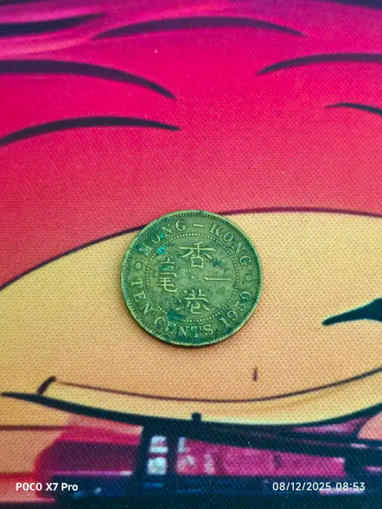 Koin Kuno 10 Cents Hong Kong Antik 1950