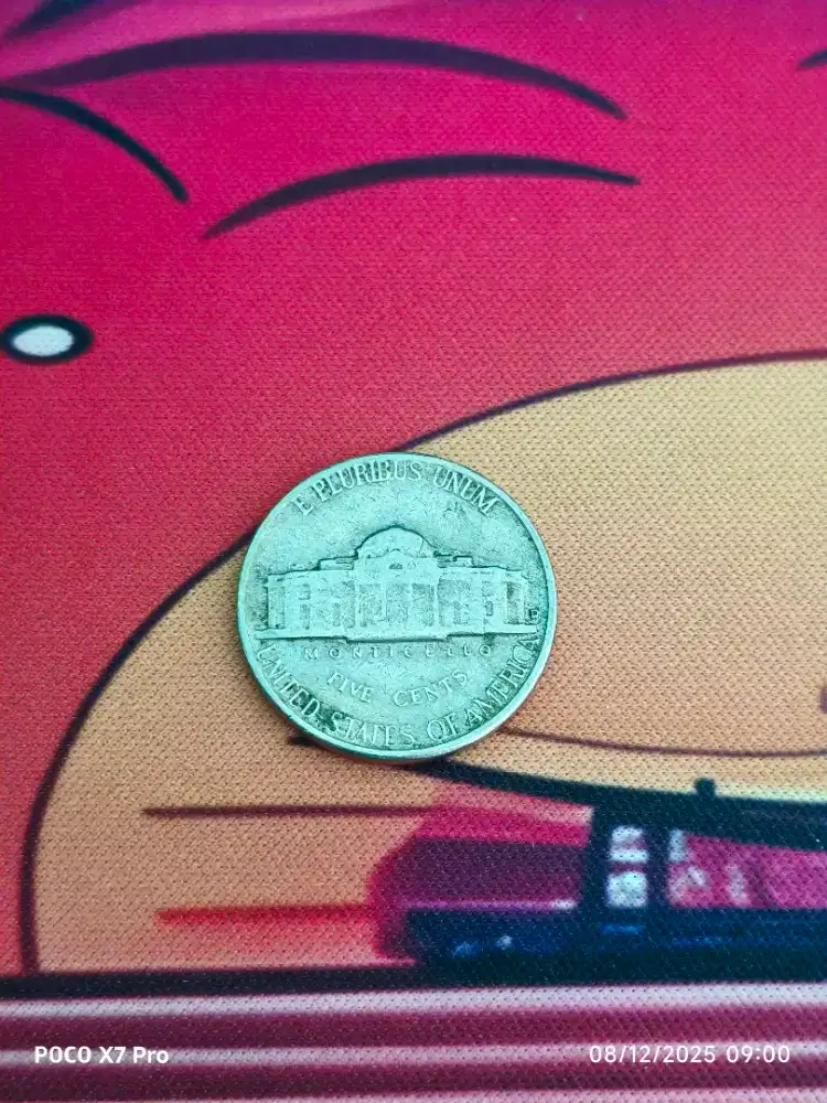 Koin Kuno 5 Cent USA Amerika 1954 Antik